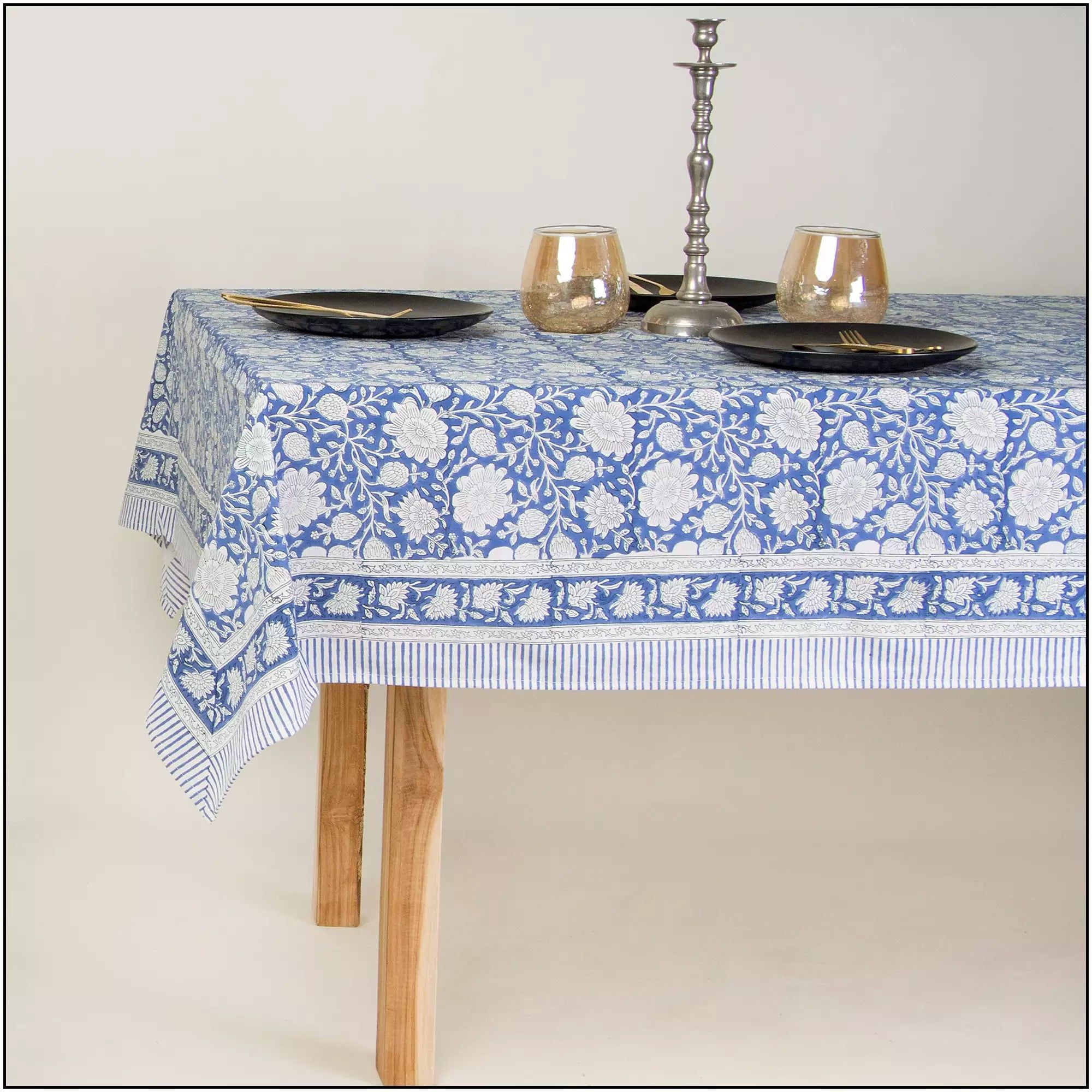 Block Printed Cotton Dining Table Cover